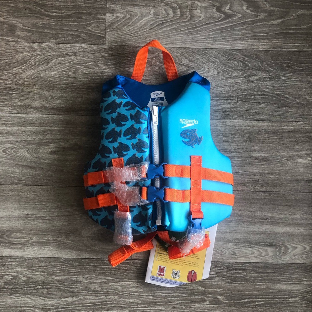 Speedo Kids' Blue and Orange Life Jacket/Swim Vest